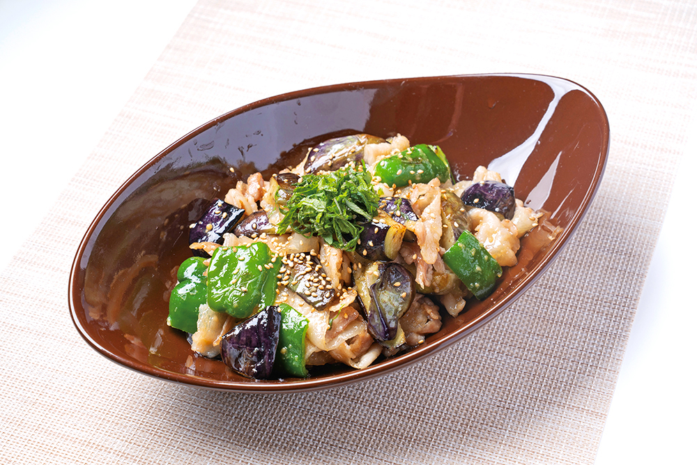 夏野菜と豚バラの甘辛みそ炒め