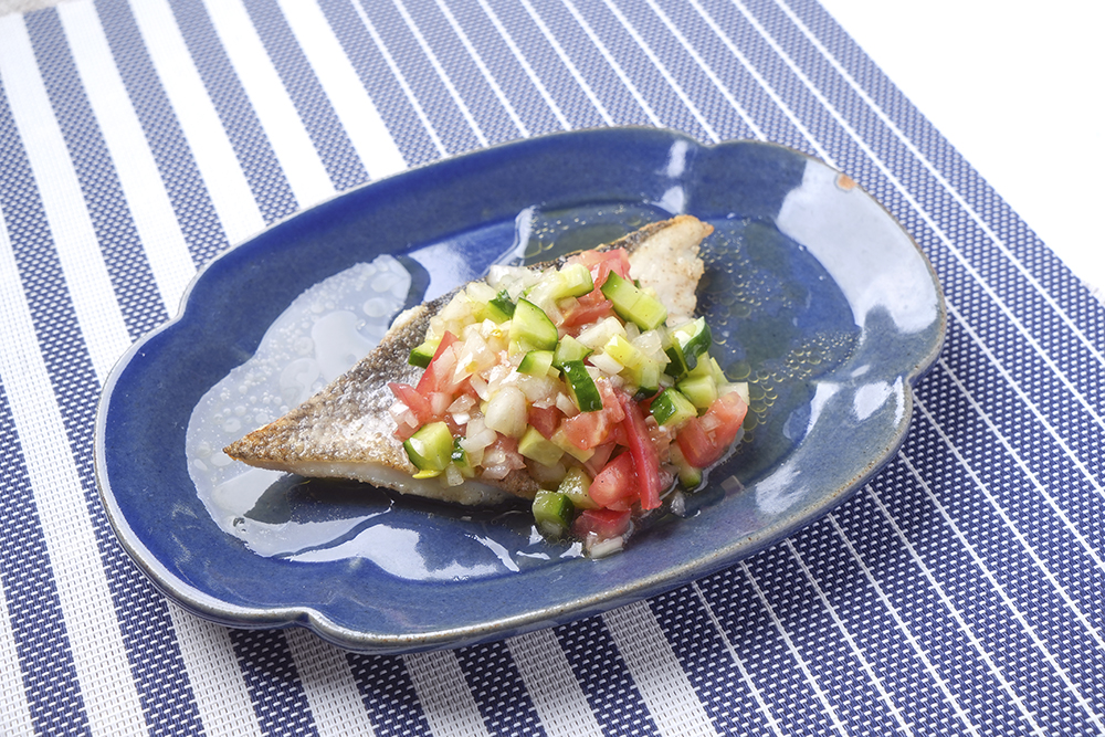 すずきのムニエル夏野菜ソース